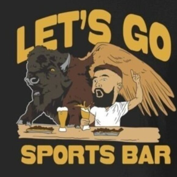 Jason Kelce Buffalo Wild Wings Lets Go Sports Bar T Shirt 198 - Picture 2 of 5